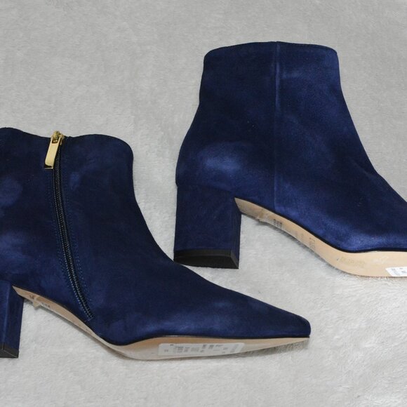 L'agence Suede Pointed Toe Heeled Ankle Bootie Women's sz 38 - Picture 1 of 7